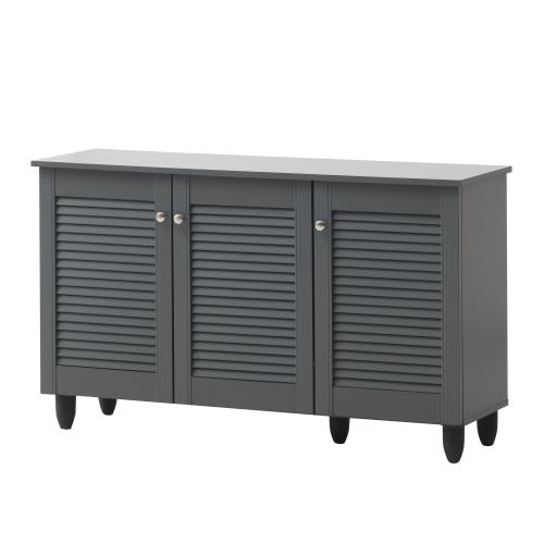 Essentials 3 Door Shoe Cabinet Dark Grey | TAD047 | 