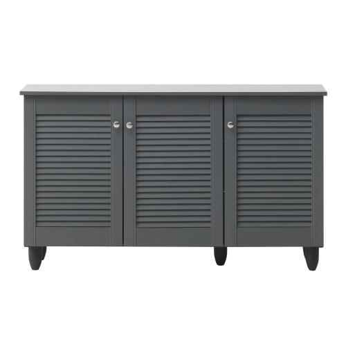 Essentials 3 Door Shoe Cabinet Dark Grey | TAD047 | 