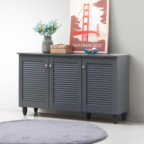 Essentials 3 Door Shoe Cabinet Dark Grey | TAD047 | 