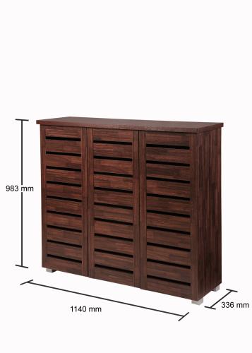 Essentials 3 Door Shoe Cabinet Dirty Oak | TAD094 | 
