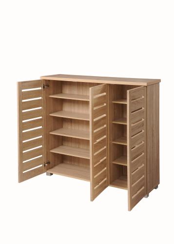 Essentials 3 Door Shoe Cabinet Sonoma Oak