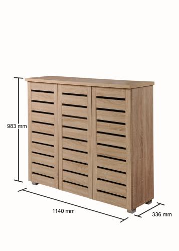 Essentials 3 Door Shoe Cabinet Sonoma Oak | TAD095 | 
