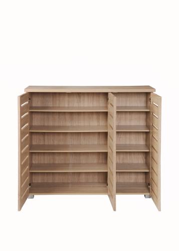 Essentials 3 Door Shoe Cabinet Sonoma Oak | TAD095 | 