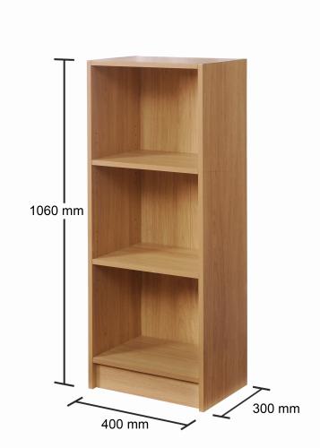 Essentials Medium Narrow Bookcase Oak | TAD098 | 