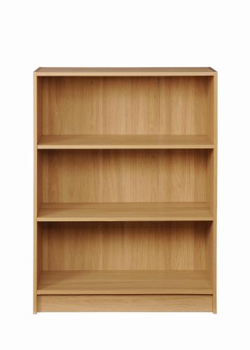 Essentials Low Wide Bookcase Oak