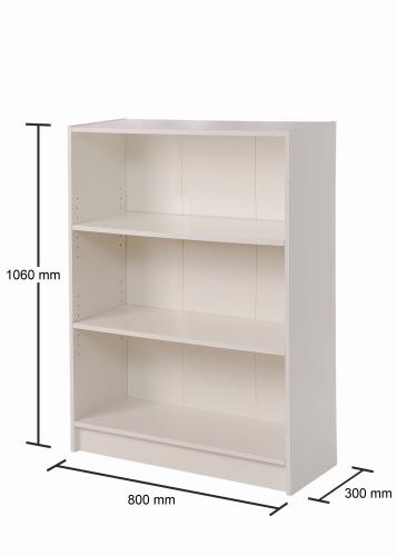 Essentials Low Wide Bookcase White | TAD105 | 