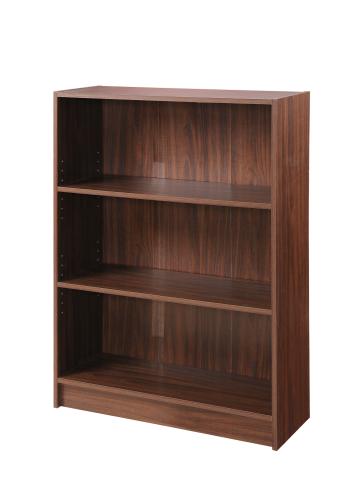 Essentials Low Wide Bookcase Walnut