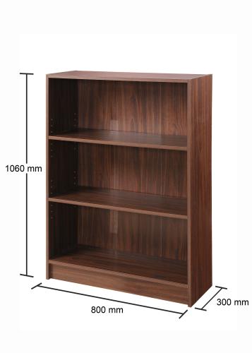 Essentials Low Wide Bookcase Walnut | TAD106 | 