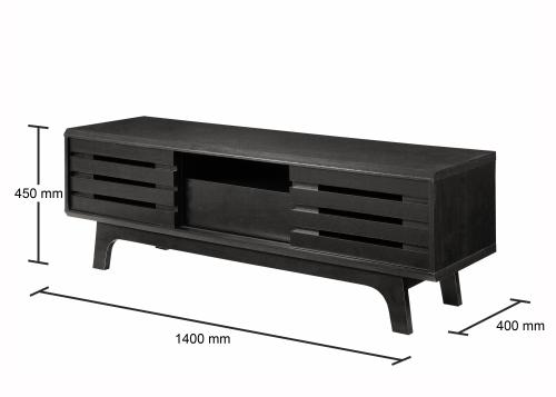 Essentials Tv Cabinet With Sliding Doors Wenge Dark Oak | TAD161 | 