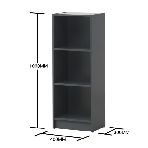 Essentials Medium Narrow Bookcase Dark Grey | TAD340 | 