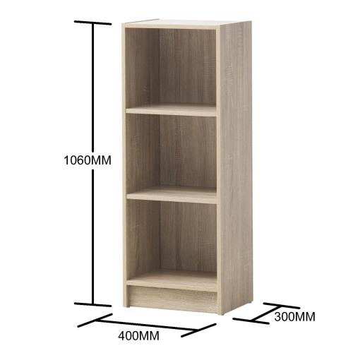 Essentials Medium Narrow Bookcase Oak | TAD342 | 