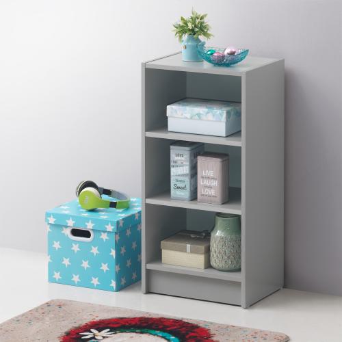 Essentials Small Narrow Bookcase Grey