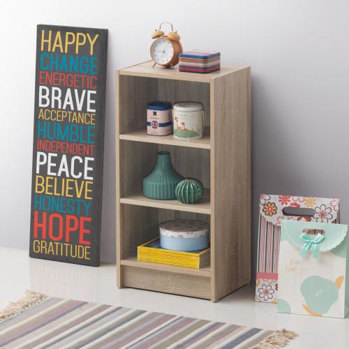 Essentials Small Narrow Bookcase Oak