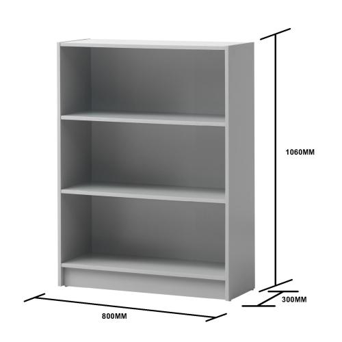 Essentials Low Wide Bookcase Grey | TAD347 | 