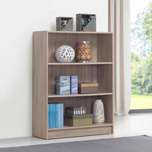 Essentials Low Wide Bookcase Oak