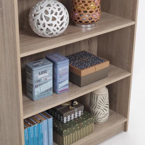 Essentials Low Wide Bookcase Oak | TAD348 | 