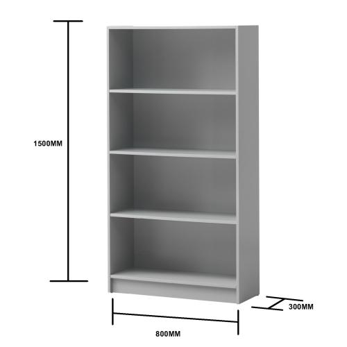 Essentials Tall Bookcase Grey | TAD350 | 
