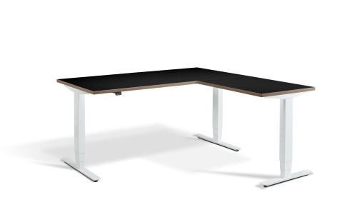 Advance Triple Motor Corner Desk 1600 x 1600mm / White / Black / Ply Edge | WADVC/16001600BLA/PE |
