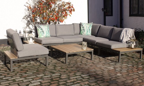 ASPEN 6 Seat Modular Set 1 Coffee Table, 2 x End Pieces, 1 x Corner Piece, 1 x Middle Chairs | ASPCORSET-WS | 