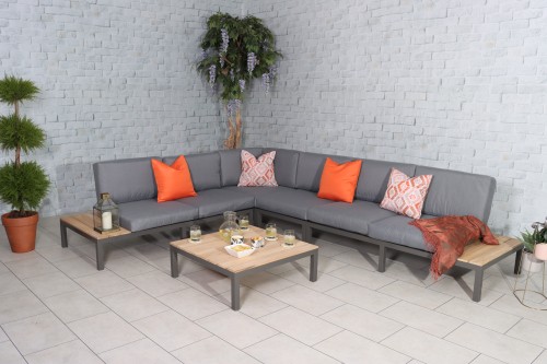 ASPEN 6 Seat Modular Set 1 Coffee Table, 2 x End Pieces, 1 x Corner Piece, 1 x Middle Chairs | ASPCORSET-WS | 