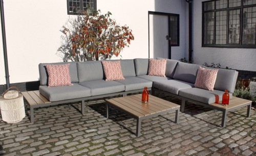 ASPEN 6 Seat Modular Set 1 Coffee Table, 2 x End Pieces, 1 x Corner Piece, 1 x Middle Chairs | ASPCORSET-WS | 