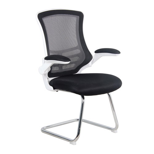 BAK White/Black Luca Visitor Chair with Chrome Frame
