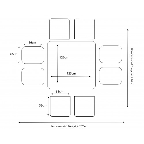 8 Seater Cube Dining Set | BAK-10-05 | BAK