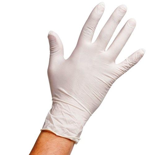 White Latex Gloves (Large) Box of 100 - Powder Free