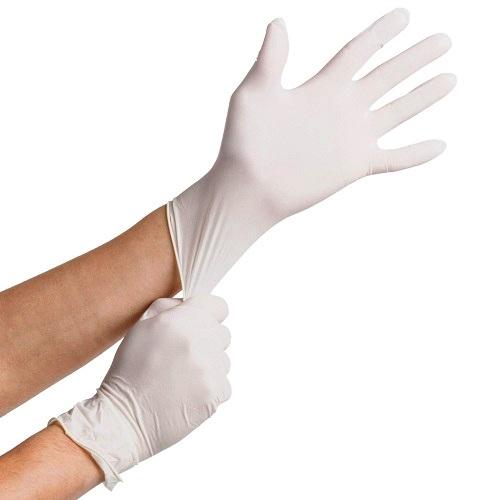 White exam gloves