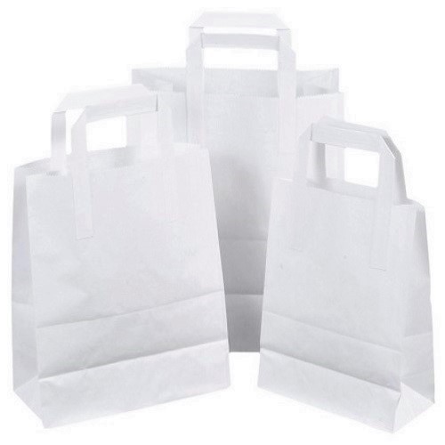 White Paper Tape Handle Carrier Bag (300x425x400mm) 125/box