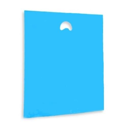Light Blue Polythene Varigauge Carrier Bag (375x457+75mm) 500/box