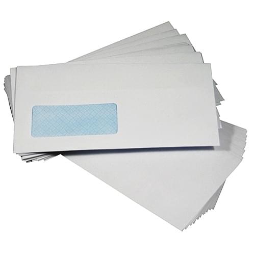 Envelope DL (110x220mm) White Window Self Seal 90gsm Box/1000