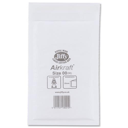 Jiffy Bag Bubble Lined Airkraft White 115 x 195mm