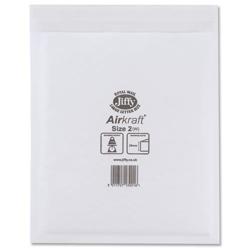 Jiffy Bag Bubble Lined Airkraft White 205 x 245mm
