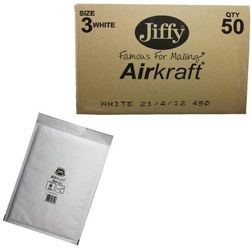 Jiffy Bag Bubble Lined Airkraft White 220 x 320mm
