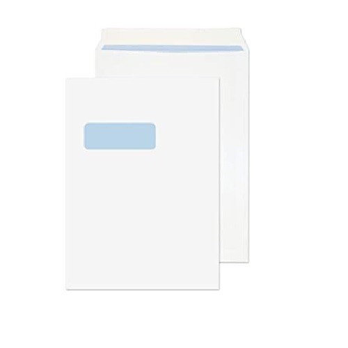 C4 White Pocket Envelope Window Self Seal 90gsm