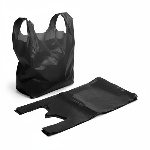 Black Polythene Recycled Vest Carrier Bags