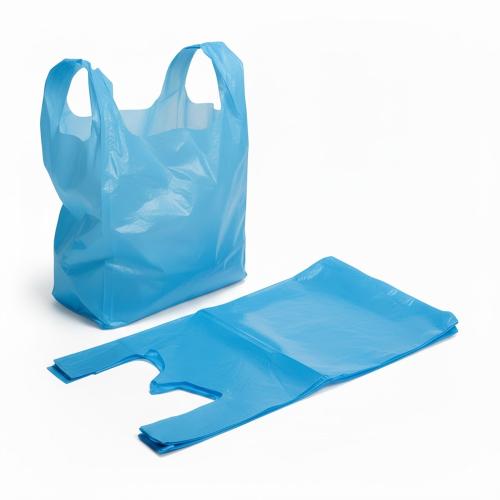 Blue Polythene Recycled Vest Carrier Bags