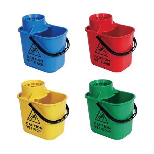 2Work Plastic Mop Bucket With Wringer 15 Litre