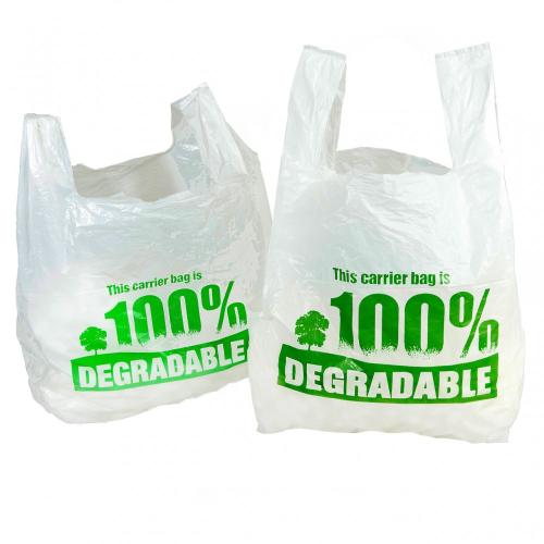Degradable ECO White HD Vest Carrier Bags