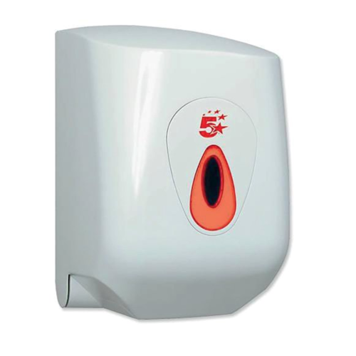 5 Star Centrefeed Dispenser Large 230x235x350mm Plastic White
