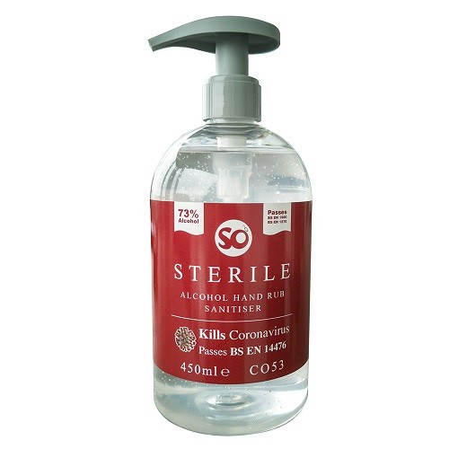 Hand Sanitiser Alcohol Pump Bottle 450ml 6/Pack