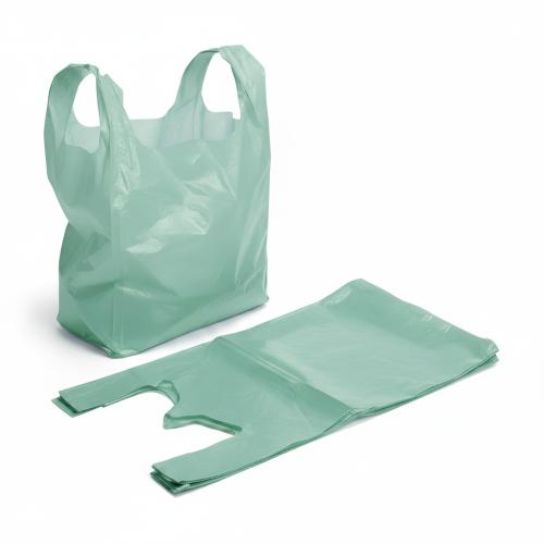 Green Polythene Recycled Vest Carrier Bags