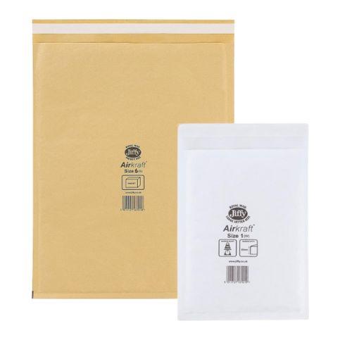 Jiffy Bags Airkraft White/Gold - Multiple Sizes Available