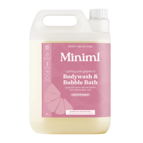 Miniml Bodywash and Bubble Bath Uplifting Pink Grapefruit 5 Litre MIN123
