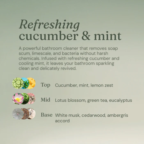 Miniml Bathroom Cleaner Cucumber + Mint 750ml Bottle MIN404