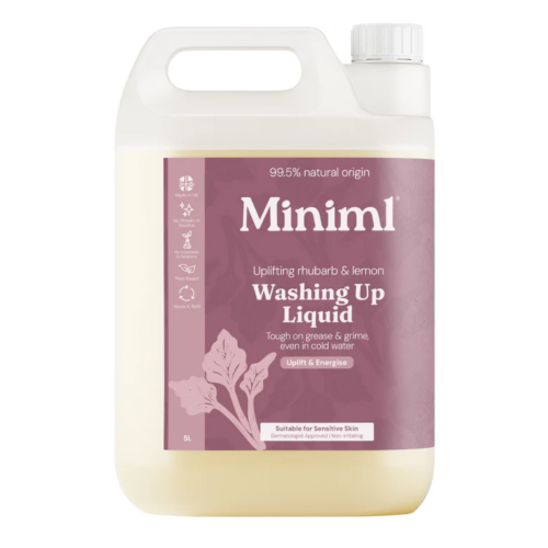 Miniml Uplifting Rhubarb & Lemon Washing Up Liquid 5L