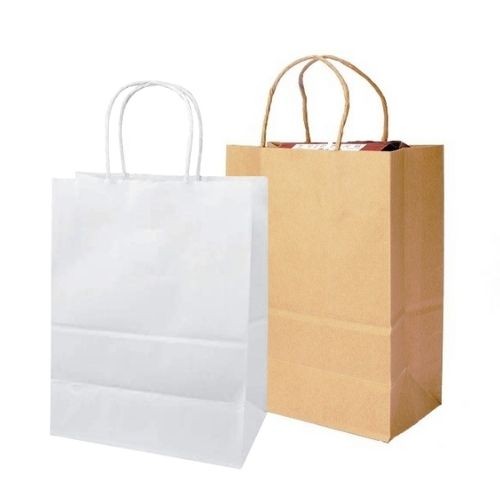 Brown & White Paper Bags - Twist Handle | Eco-Friendly Carrier Bags