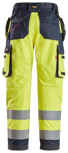 Snickers 6261 ProtecWork Work Trousers Holster Pockets Equal Leg Pockets  High-Vis Class 2