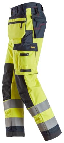 Snickers 6261 ProtecWork Work Trousers Holster Pockets Equal Leg Pockets  High-Vis Class 2